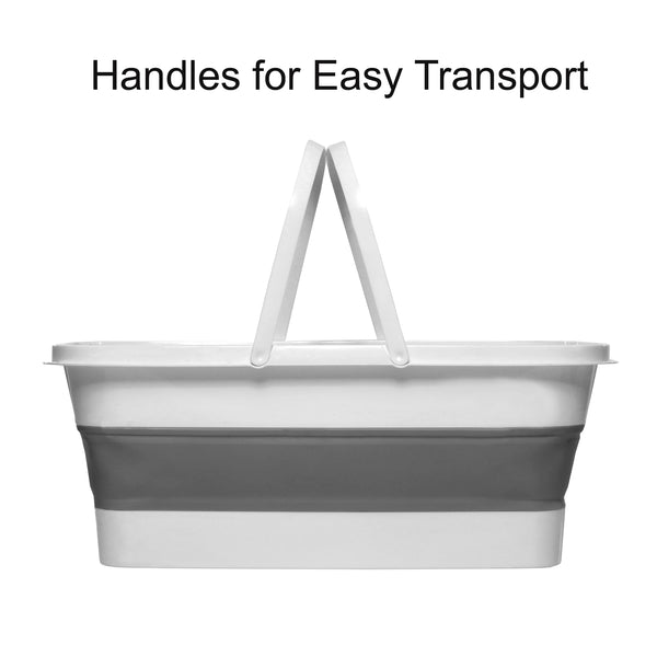 Foldable Laundry Basket with Wheel Collapsible Bucket with Handle