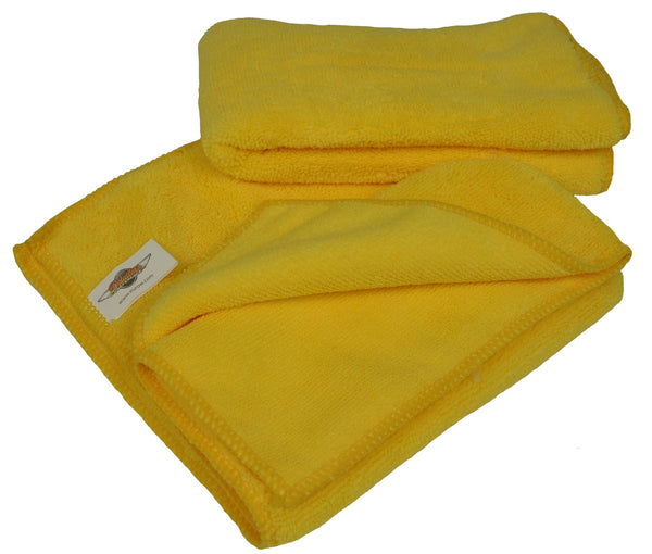 Yellow Bathroom Sink & Shower Microfiber Rags (16 x 16) - 12 Pack