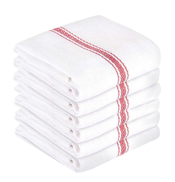 Kitchen Towels Set of 4 Cotton Dish Towels Striped Dishcloths