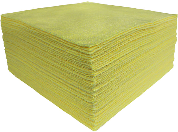 Detailer's Preference® 12 x 12 in. 300 GSM Ultrasonic Cut Yellow Microfiber  Cleaning Cloths – 50-pack