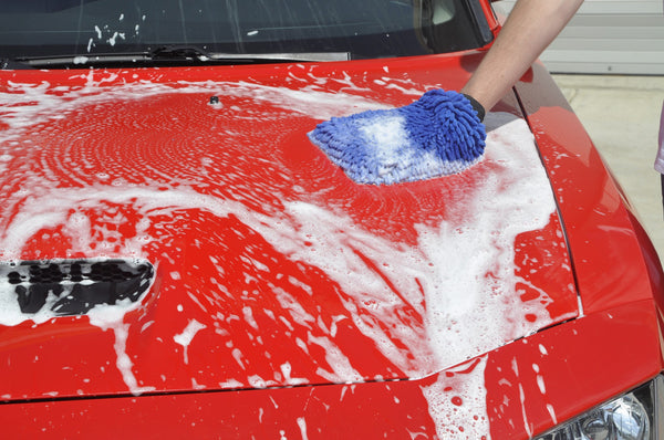 Car wash mitt Scratch-Free Car Wash Mitt Premium Chenille Microfiber Single  Sided Ultra-soft Wash Glove for Car SUV Truck (Rose Red) 