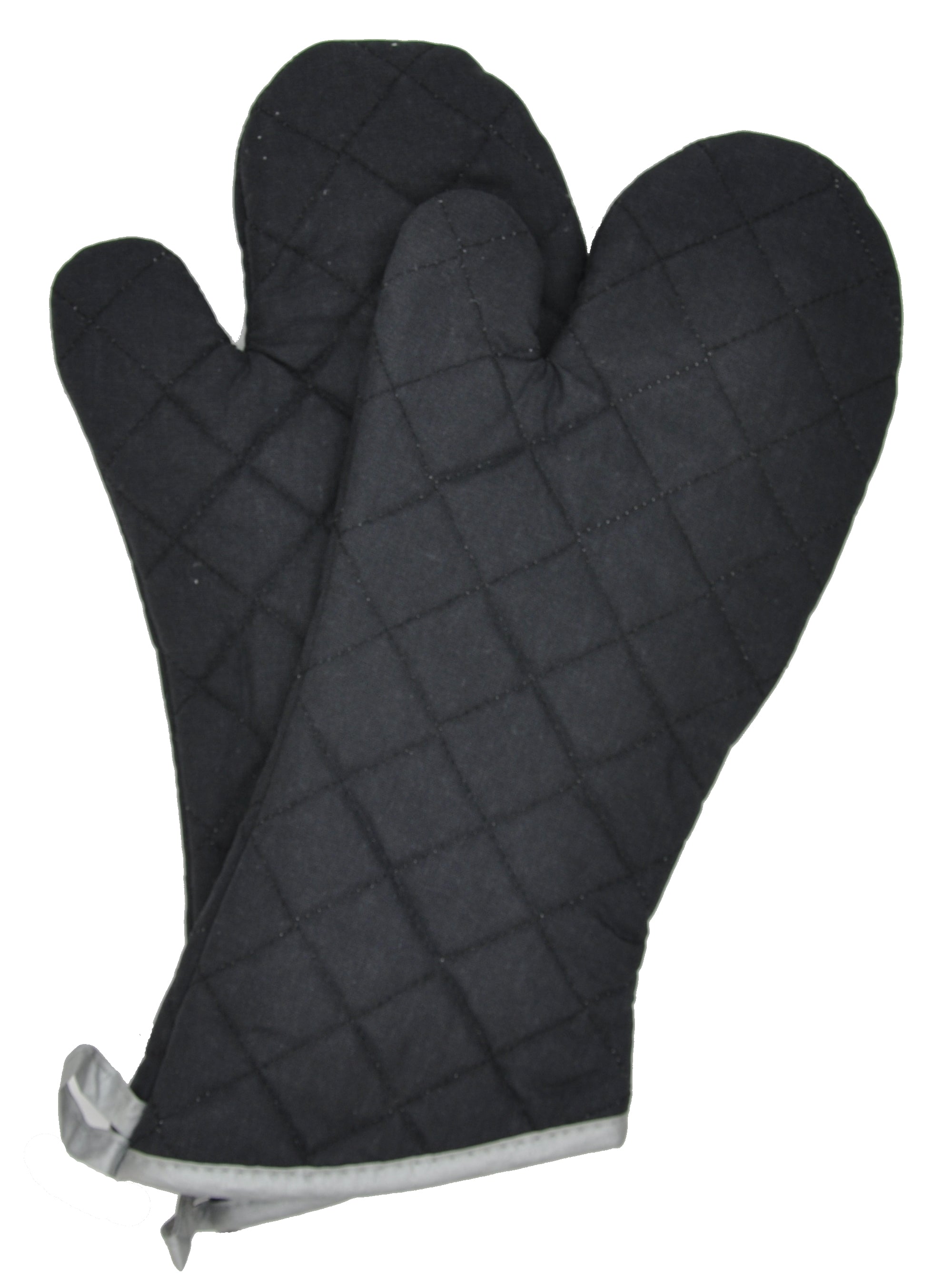 Quilted Oven Mitt - 17, 450, Black / Pair