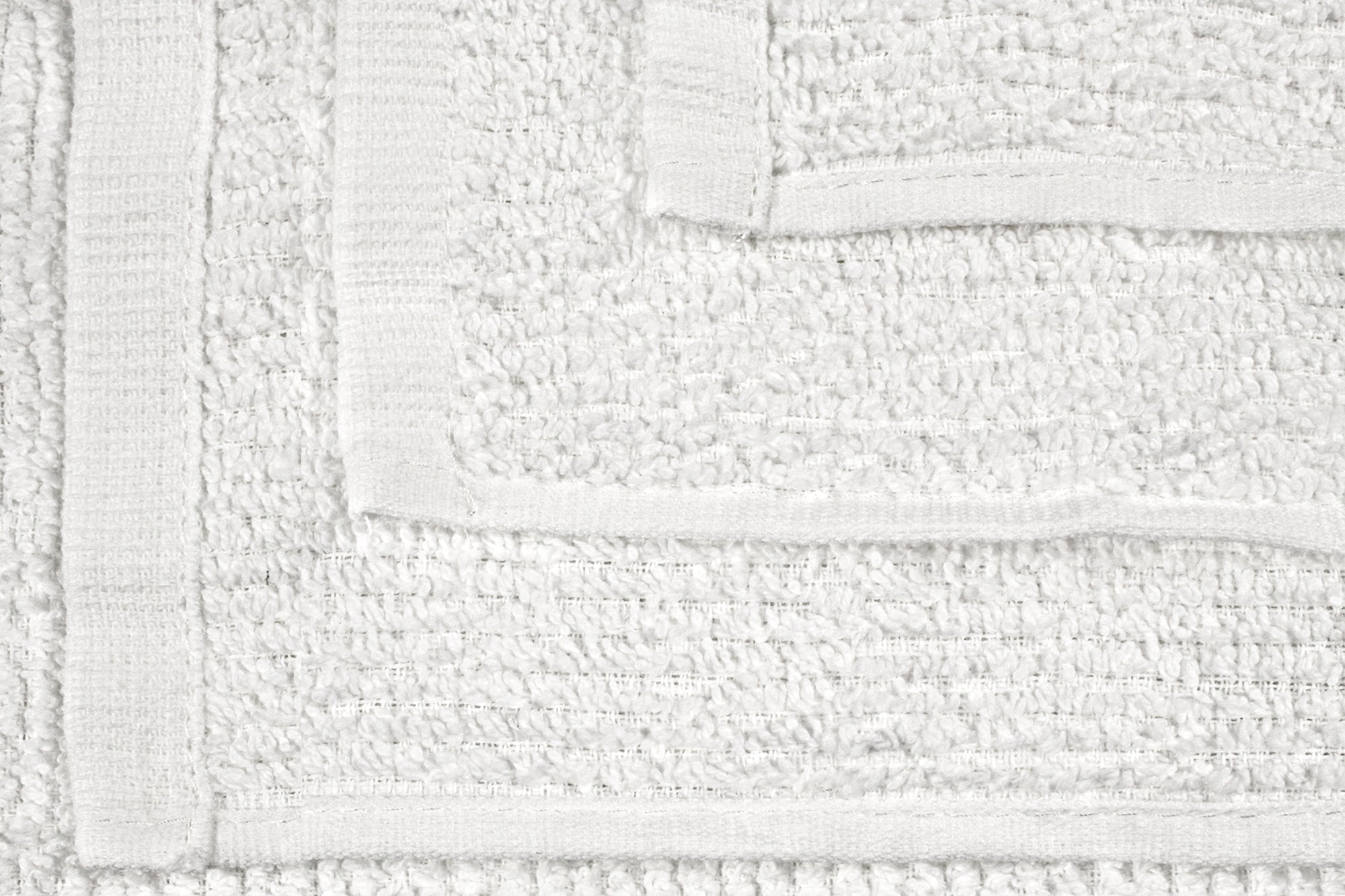 Nouvelle Legende Ribbed Cotton Bar Mop Towels, 16 x 19 Inches, White, Pack of 12