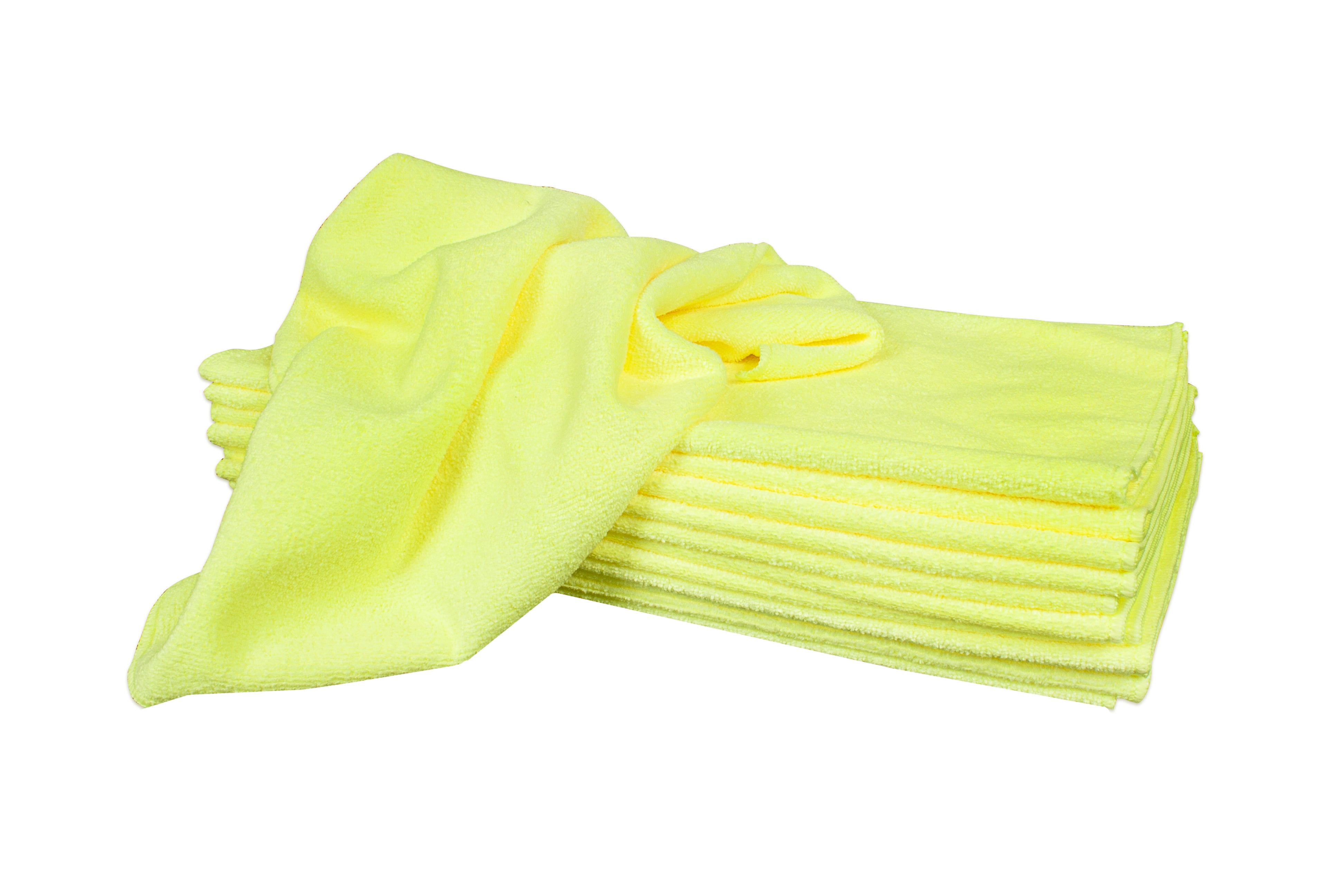 Eurow 12 x 12 in. 350 GSM Microfiber Cleaning Towels – Green With Black  Trim – 50-pack