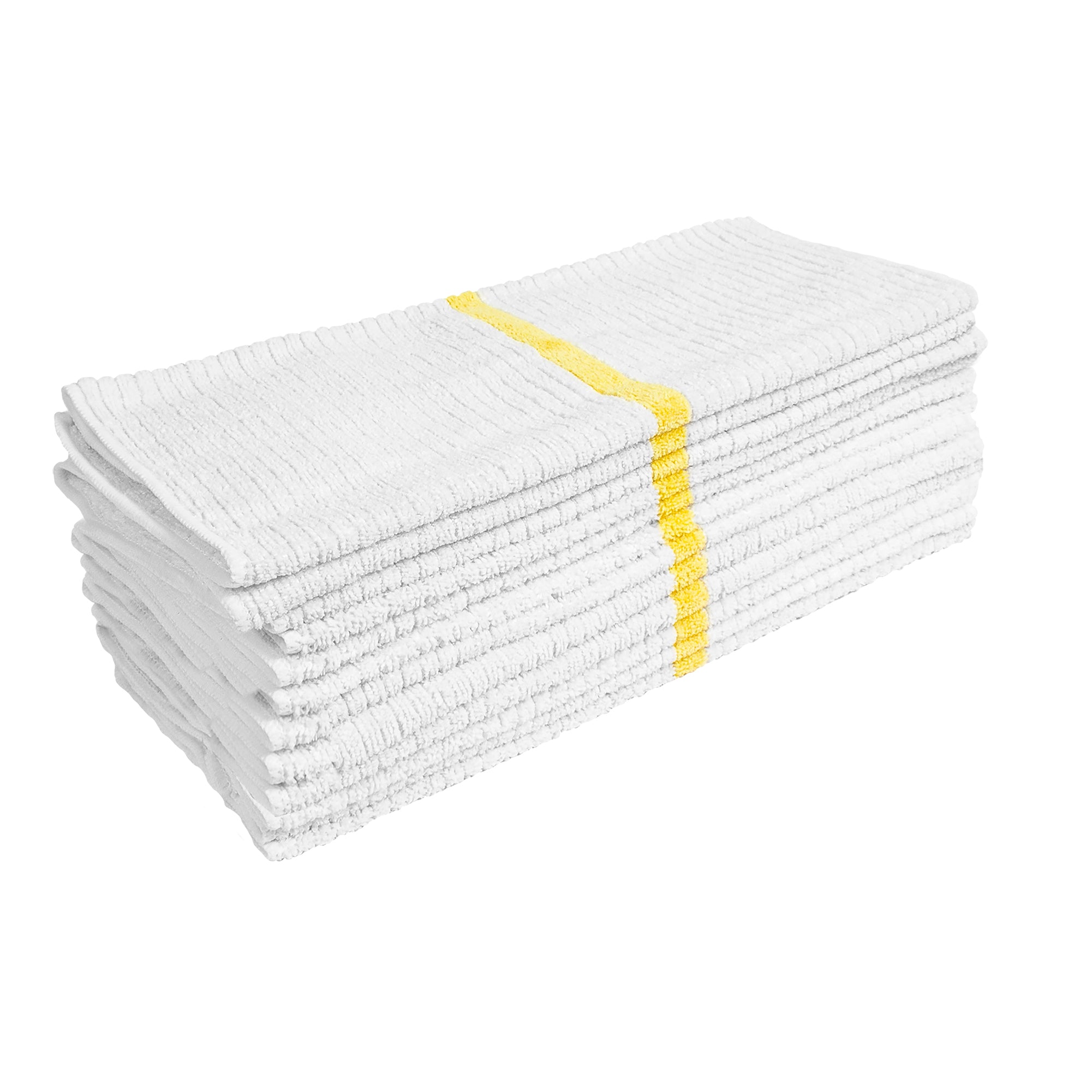 Nouvelle Legende Ribbed 100% Cotton Bar Towel, White, 16 in x 19