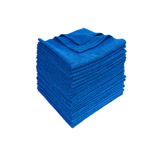 16 x 16 Economy All Purpose Microfiber Towels - 50 Pack - Reusable Wash  Cloths, Dust, Kitchen, Car, Shop Rags for Cleaning (Blue)