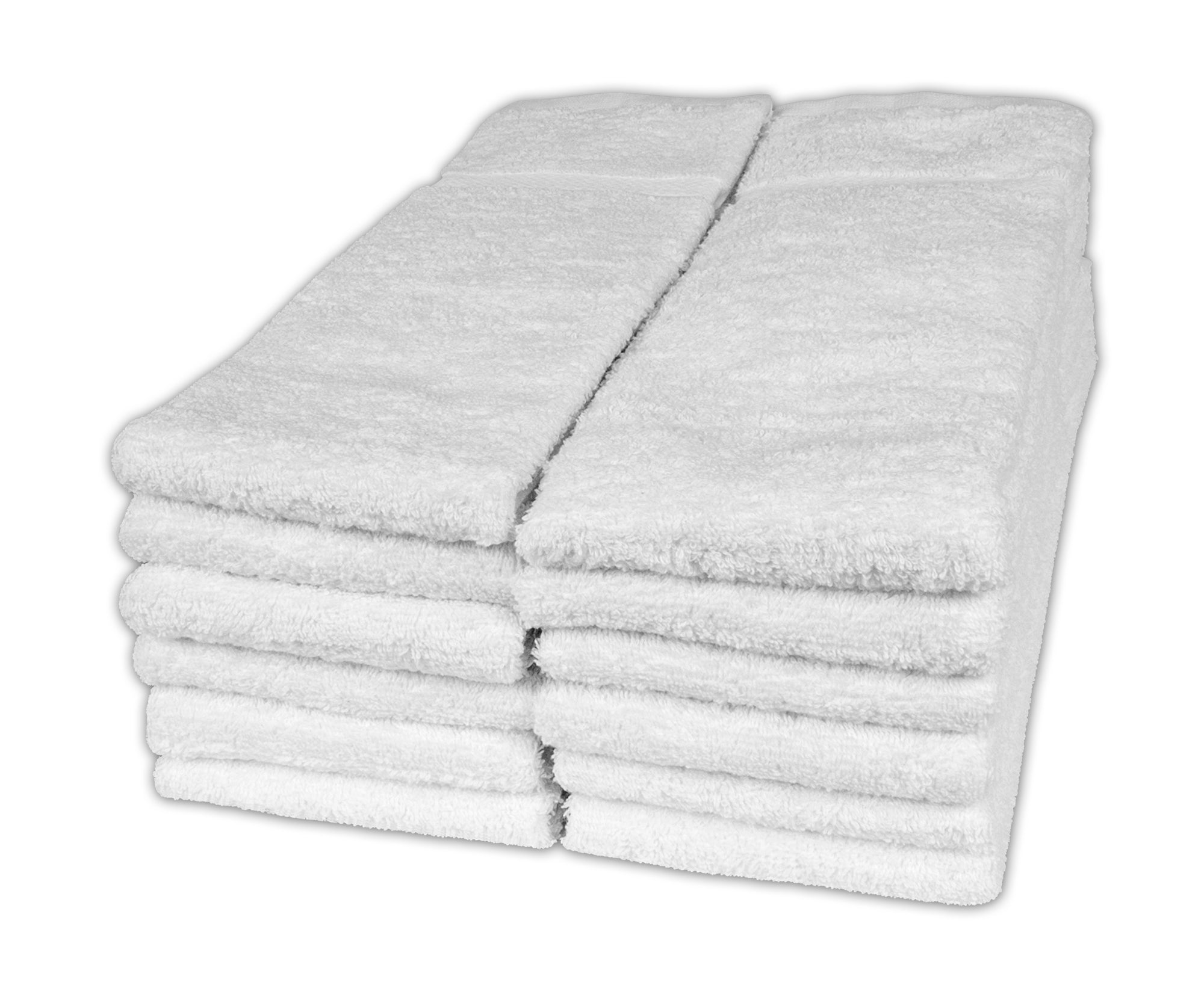 12 PIECE LUSH VELOUR WHITE HAND TOWELS 16 X 27 –