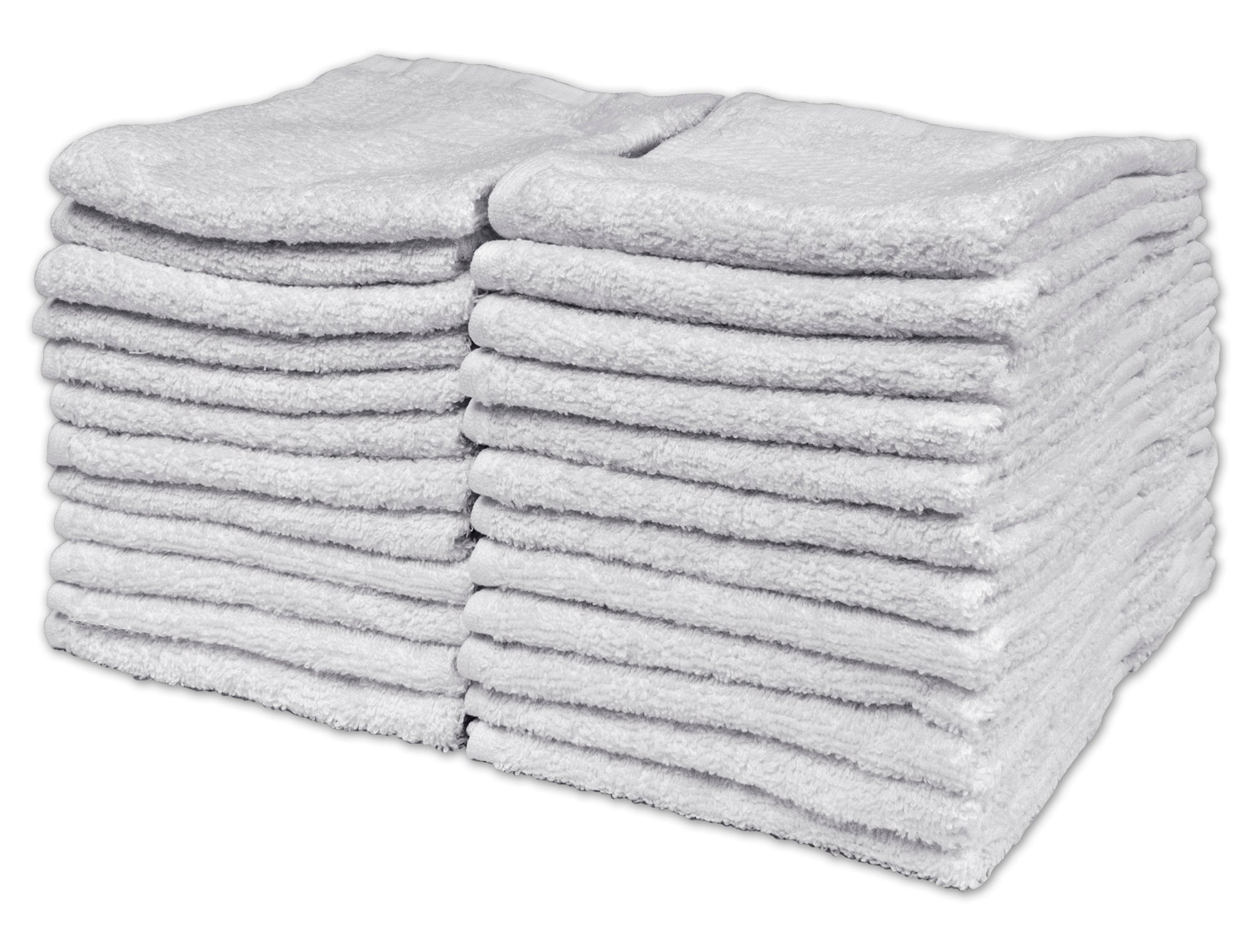 Superio Terry Cloth Rags White Washcloths 100% Cotton 12